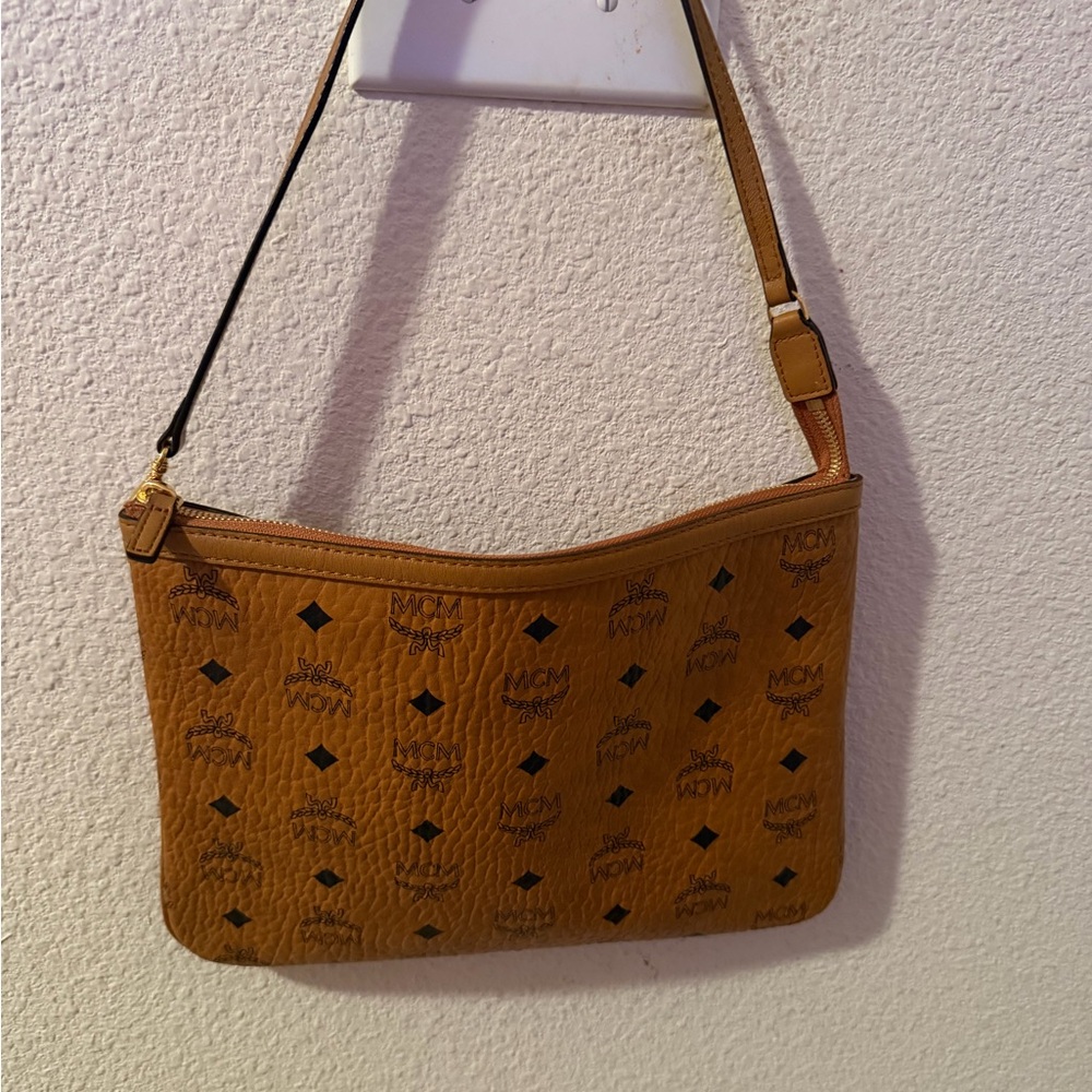 MCM Cognac Visetos Shoulder Bag like new AUTHENTIC